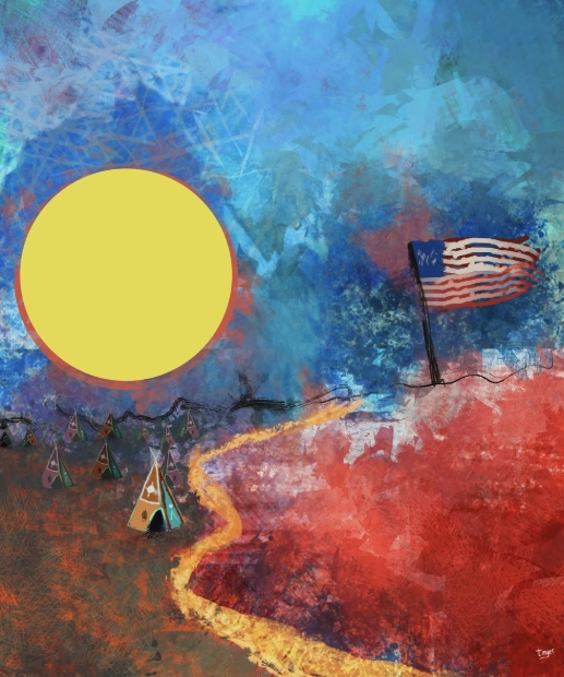 Artistic interpretation of the Arapaho and Cheyenne presence on the plains