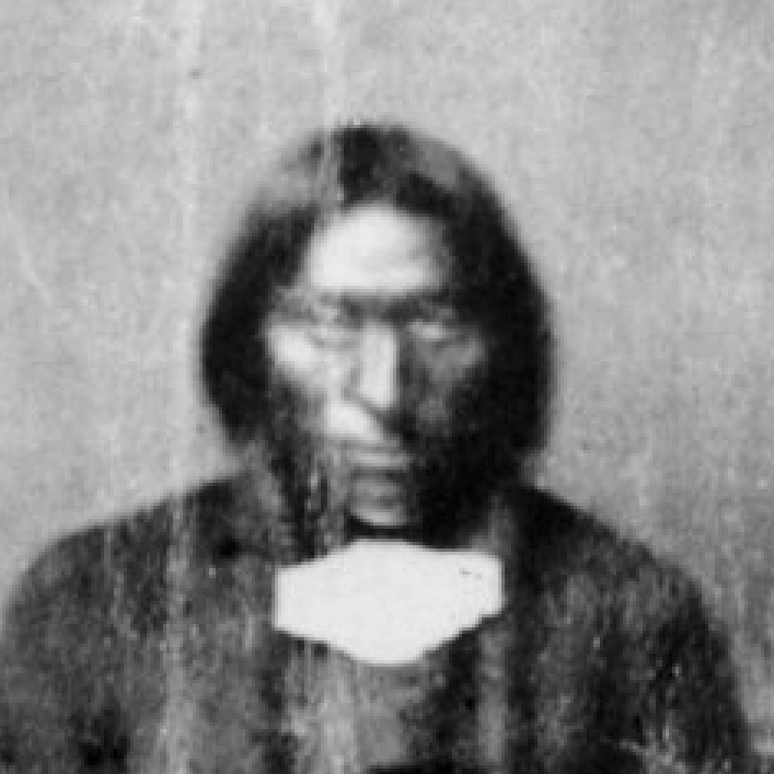 Portrait of Heap of Buffalo, an Arapaho leader who came to Camp Weld