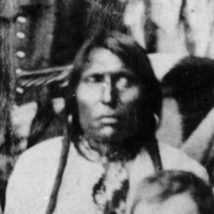 Portrait of Neva, an Arapaho leader who came to Camp Weld